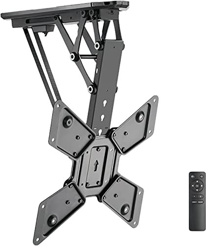 JYMALISA Soporte de Pared para TV multifunción Soporte de Techo motorizado para TV, abatible 75° hacia Abajo, Compatible con Pantallas LED de 32 a 55 Pulgadas, Montaje en techos Planos o in