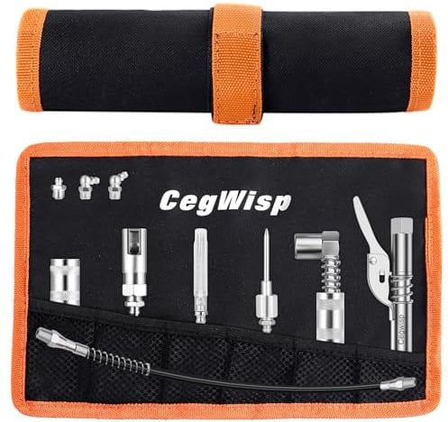 9Pcs Quick Connect Greasing Accessory Kit. Complete Grease Fitting Connection kit. Reach Any Grease Fitting on Any Machine