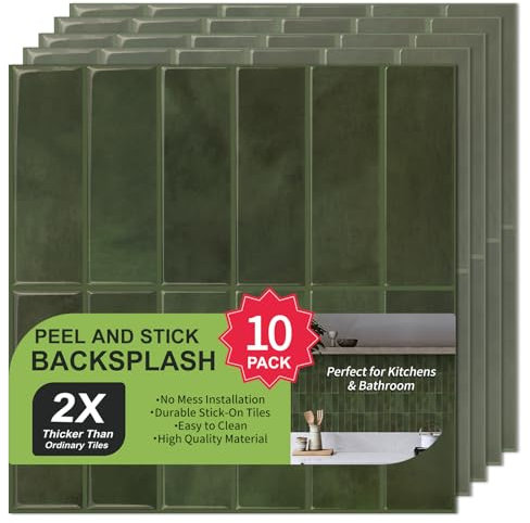 WoStick 3D Vinilo Adhesivo Pared, Azulejos Adhesivos Cocina Extra Gruesos, RectáNgulo Metro Placas Decorativas Pared Para Cocina, BañO, LavanderíA, 30.5x30.5cm