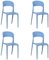 Totò Piccinni Sedia Omega in Polipropilene Moderne Design Impilabile,(L) 43x(P) 50x(A) 84 cm (4, New Azzurro)