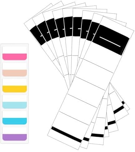 50 Stück Ordnerrücken Selbstklebend Ordner Etiketten Selbstklebend 5.4 * 19cm,für 8 Cm Breit Ordner,mit 60 Klebe Registerkarten