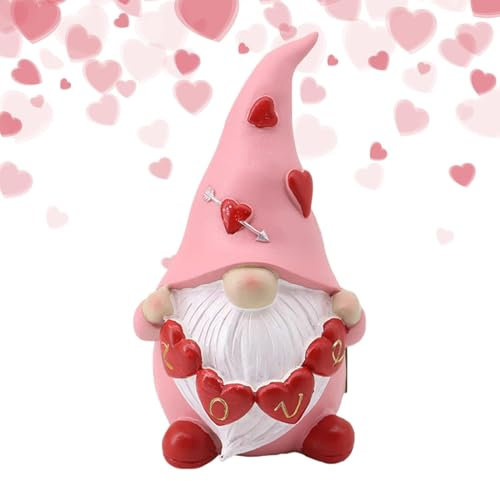 Zwergdeko St. - Plüschfiguren Liebe - Romantische Urlaubsdekorationen | Wichtel Deko Herz | Wichtel Deko für Zwerge zum Dekorieren von St