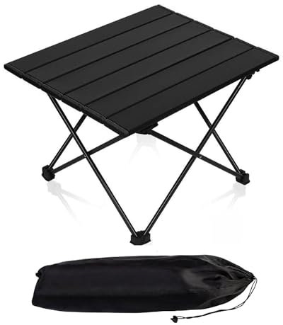 Zumhigh Folding Camping Table, Portable Camping Table Foldable with Carrying Bag Small Compact Picnic Aluminum Table for Dining, Cutting, Cooking, Picnic, Outdoor, Beach, Hiking, Fishing, Barbecue