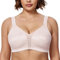WingsLove Women's Full Coverage Plus Size Everyday Bra Minimizer Wireless Non Padded Wide Straps Comfort and Support for Large Bust(Sandshell Pink, 40G)