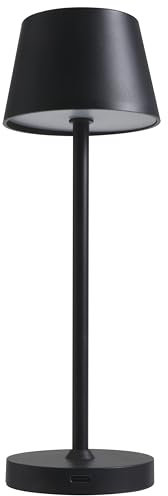 ROLF KERN LED-Tischleuchte Club Nano | 21 cm | Akku-Tischlampe dimmbar, Touch-Dimmer, warmweiß 2700K, IP54, 100lm, 1,2W, kabellose Tischlampe modern, außen, innen Schwarz