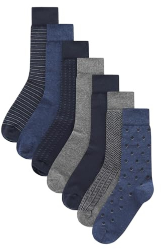 NEXT Herren Bequeme Socken mit hohem Baumwollanteil, 7er-Pack