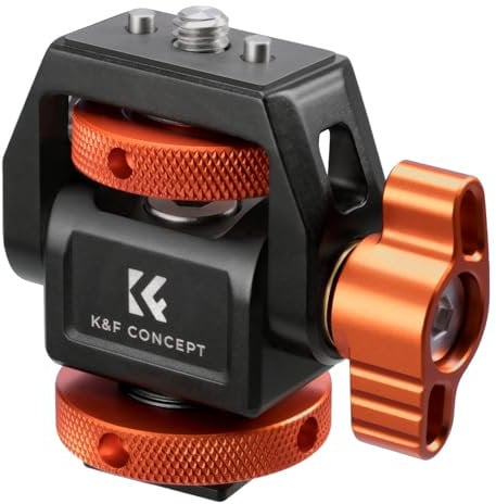 K&F Concept Supporto per Monitor con Freddo Shoe, Regolazione Bidirezionale, Girevole a 360° e Inclinabile a 180°, Leggero con Perni Retrattili di Posizionamento Rimbalzanti per Monitor 5 e 7 etc..