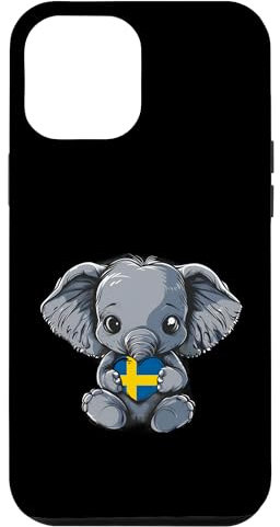Schwedenflagge Niedlicher Elefant Herz Schwedische Flagge Schwedische Wurzeln Hülle für iPhone 12 Pro Max