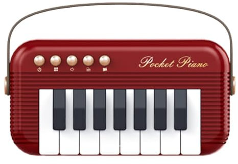 SZLIFE Clavier de piano pour enfants, manche en silicone, instrument de musique éducatif, jouet pour enfants de 4 à 6 ans, Rouge