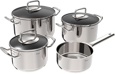 Rostique Lot de 4 Casseroles Acier Inoxydable 16/20/24 cm