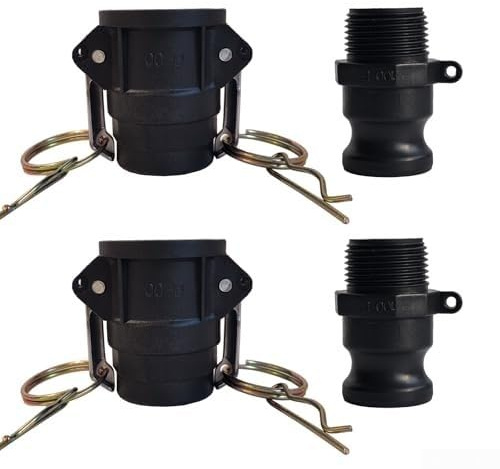 4 raccordi per tubi, tipo D e tipo F, raccordi Camlock per connessioni con raccordi da 1/1,2/1,5 pollici, 2 pollici femmina e maschio a connessione rapida (2,5 cm)