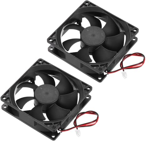 sourcing map 2 ventiladores de refrigeración sin escobillas DC12V DC12V 0.4A 90x90x25mm, 2 pines, 2 cables, silencioso, para impresora 3D, caja de computadora, equipo de video, proyecto de ventilación