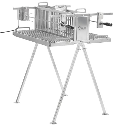 BBQ-Toro Edelstahl Doppel Spießgrill mit Motor | Vertikalgrill mit zwei Grillspießen, Hähnchengrill | Spießbratengrill, Elektrischer Drehspieß Grill | Rotisserie Grill, Drehspießröster
