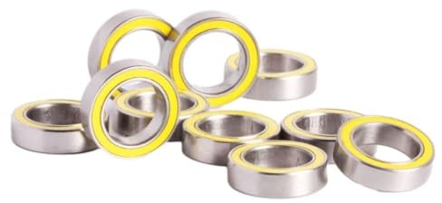 Gettimore Edelstahl Kugellager 10x15x4mm ABEC 5 Präzision für 6700 Größe, Hybrid Keramik Innenring mit abgedichtetem Schutz, glatt für Hochgeschwindigkeitsanwendungen, 10 Stück