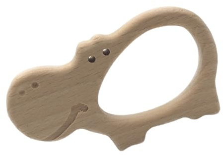 WEKAMOS Beißspielzeug aus Holz Cartoon Tierform Sicherer Massage-kauspielzeug für Kleinkinder Robust und Schadstofffrei zum Zahnen und Greifen