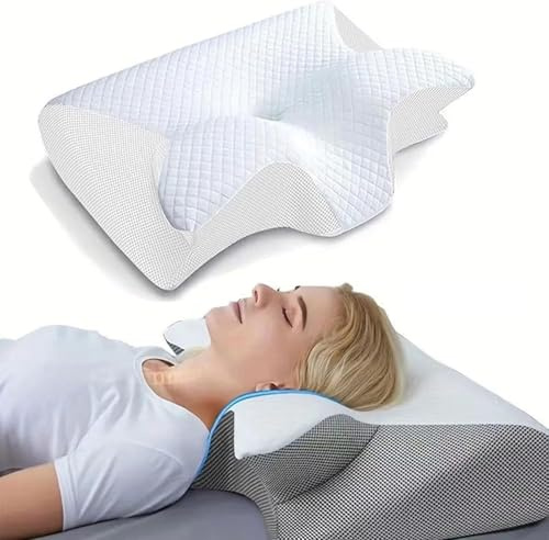 Seladi Airflow Pro Kissen-Schlafapnoe OrthopäDisches -Kissen Schnarchen Apnoe-UnterstüTzung Des Nackens-Abnehmbarer Und Waschbarer-RüCken & BauchschläFer Zur Verbesserung Der SchlafqualitäT (Weiß)