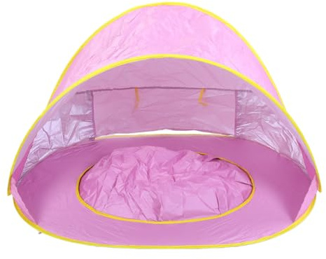 PUSOKEI Carpa de Playa Emergente con Sombrilla para bebé con Piscina, Carpa de Juegos Portátil Liviana para Picnics de Camping Al Aire, Rosa