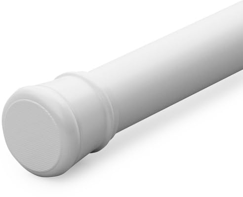 Zenna Home Tension Shower Curtain Rod, White, 36 to 60 Inches – Premium Steel Adjustable Shower Curtain Rod for Bathroom, Easy No Drill Install – Rust Resistant Spring Tension Shower Curtain Pole