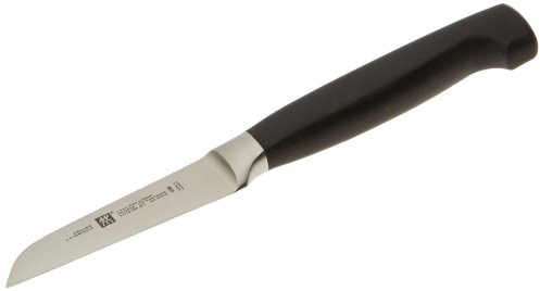 ZWILLING Vier Sterne Gemüsemesser, Klingenlänge 8 cm, Rostfreier Spezialstahl, Ergonomischer Kunststoff-Griff, Schwarz [Made in Germany]