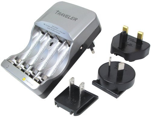 MaxTrack Transmedia Akku-Reiseladegerät 2X / 4X AA, 2X / 4X AAA NiCd/NiMH, Delta-V-Kontrolle, 100-240V / 12-13.8V NL7L