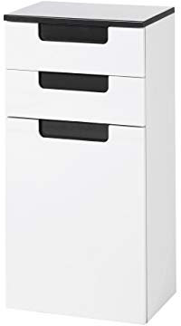 Held Möbel 281.3023 Siena Unterschrank 1-türig 2 Schubkästen, 1 Einlegeboden, 40 x 79 x 27 cm, Hochglanz-weiß Hochglanz-grau