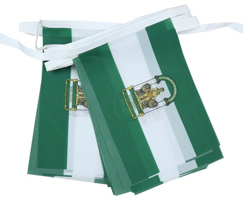 AZ FLAG Guirnalda 6 Metros 20 Banderas de Andalucía 21x15 cm, Bandera Andaluza 15 x 21 Cm, Banderines Andaluces