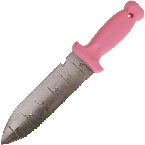 A.M. Leonard Deluxe Soil Knife Pink Hori Hori 6-Inch Stainless Steel Blade