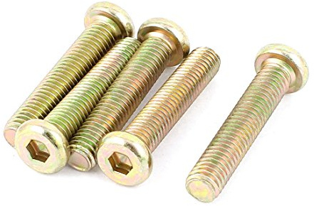 Sourcingmap M8 x 40mm Threaded 1.25mm Pitch Hex Socket Head Cap Screws Bolts 5 Pcs