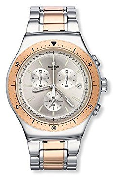 Swatch Herren Digital Quarz Uhr mit Edelstahl Armband YOS452G