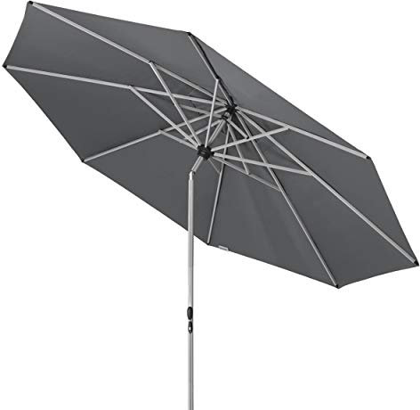 Doppler Active TELESKOP – Innovativer Sonnenschirm ideal für Terrasse und Garten – Knickbar – ca. 340 cm – Anthrazit