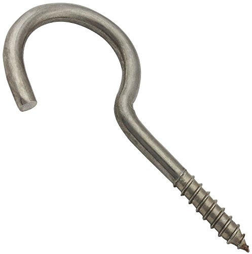 SC-Normteile Schraubhaken mit Holzgewinde - 5 x 80 mm - (100 Stück) - Wandhaken | Wäscheleinenhaken | gebogen | rostfrei - (Gewindelänge: 24 mm) - aus Edelstahl A2 V2A - SC9080