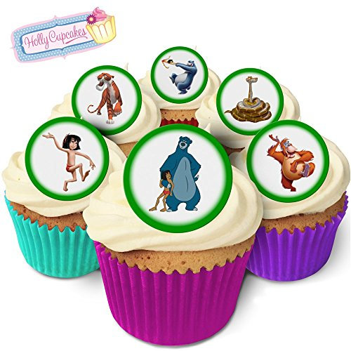 Holly Cupcakes 24 Fabulous Pre-Cut Edible Wafer Cake Toppers: The Jungle Book