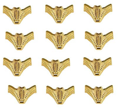 Ximimark Vintage Box Holzkoffer dekorative Füße Bein Metall Eckenschutz, 12 Stück, goldfarben