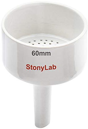 StonyLab Entonnoir Buchner en Porcelaine 60mm, Filtre Entonnoirs en Porcelaine Buchner OD 6cm ID 5.4cm pour Laboratoire