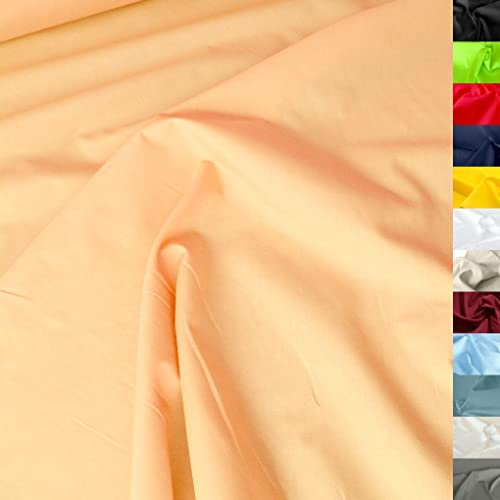 TOLKO 50cm Baumwollstoff Meterware uni | Popeline Stoff aus ÖkoTex Baumwolle in leuchtenden Farben | Kleiderstoff Dekostoff Vorhangstoff Bezugsstoff Patchwork Kinder Stoffe zum Nähen (Apricot)
