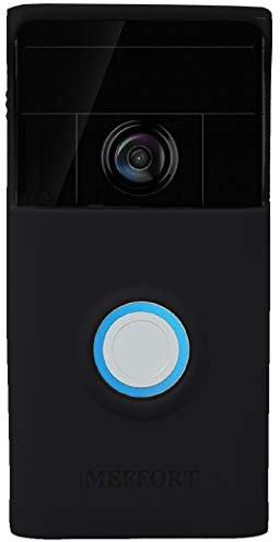Silicone Skin Case Cover Compatible with Ring Video Doorbell (1st Generation) - Disguise Your Door Bell with Sun Glare, UV & Weather Protection (Black)