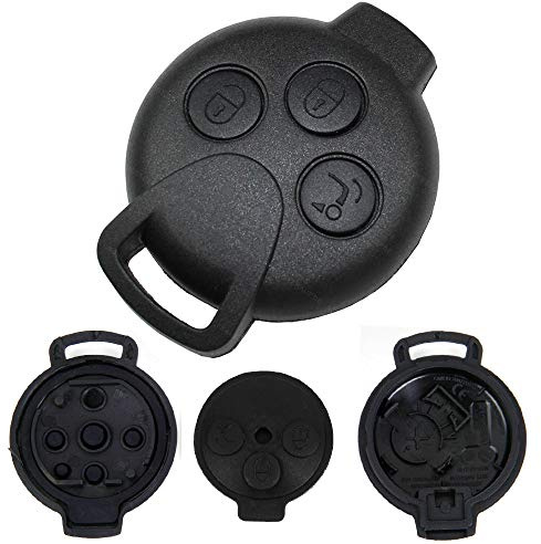 Repair Reparatur Satz Auto Schlüssel Austausch Gehäuse mit 3 Tasten + Tastenfeld kompatibel für Smart 451 fortwo fourfour Roadstar Coupe