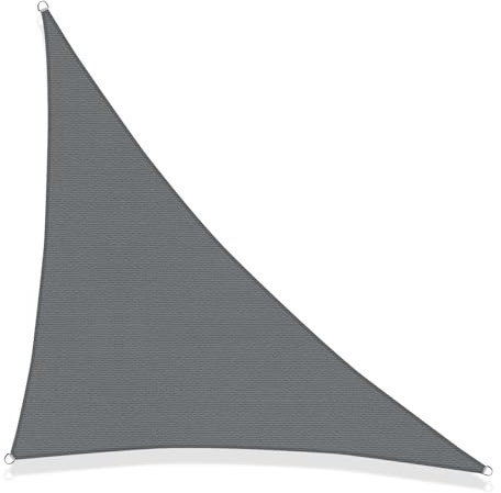 SUNNY GUARD Voile d'ombrage Triangulaire 4x4x5.65m HDPE Respirant Toile Ombrage Une Protection des Rayons UV pour Patio Jardin, Terrasse,Extérieur,Balcon, Gris Anthracite