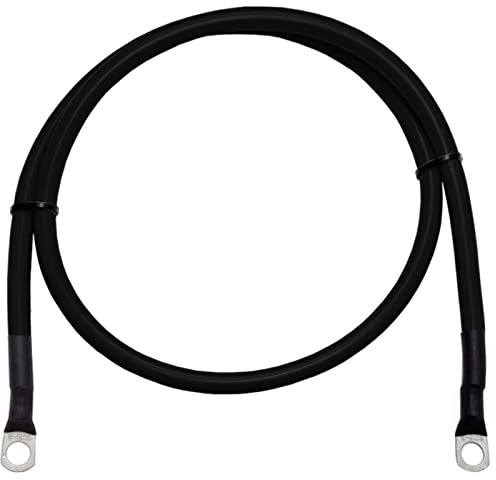 Lumonic 50cm Batteriekabel Massekabel mit 16mm² Querschnitt schwarz - KFZ Stromkabel mit 2X Rohrkabelschuh M8 - DIN zertifziertes isoliertes Kupferkabel