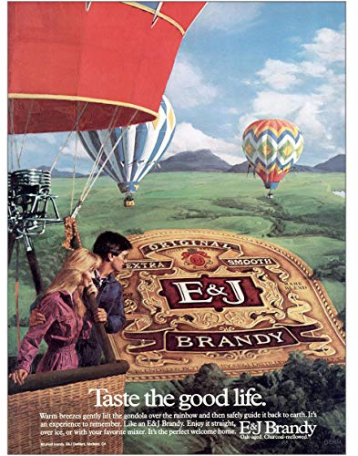 RelicPaper 1983 E & J Brandy: Taste The Good Life, Hot Air Balloon, E & J Print Ad