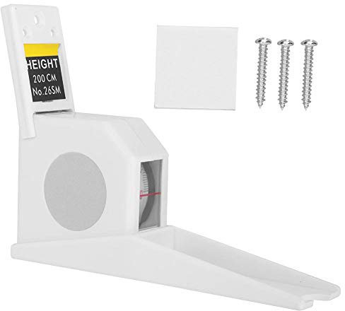 Dpofirs Höhen Messband, 2m / 6.6ft Meter Wandmontiertes, Metrisches Stadiometer für Erwachsene und Kinder Lineal aus Metall zur Höhenmessung, Stricken Handwerk Körperm