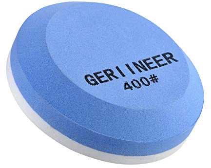 GERIINEER 2 en 1 Pierre à Aiguiser, Pierre à Aiguiser Double Face pour Outils de Jardin Couteaux de Cuisine Ciseaux Axes (Grain 400 800)