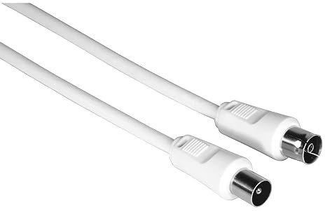 Hama TV Antennenkabel Koaxial 3m - hochwertig doppelt geschirmt 75dB - TV Anschluss Set-Top-Box Wandsteckdose weiß
