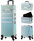 Professional 4-in-1 Large Makeup Trolley Beauty Cosmetics Vanity Organizer Rolling Make up Train Case Hairdressing Storage Box with Universal Wheels and Key Locks 4 Tiers (Mint Blue)