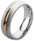 viva-adorno Band Ring Edelstahl Silber matt gebürstet Gold Rille Bicolor Damenring RS56_bi, Gr. 50