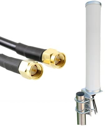 UniteCom MIMO Hochleistungs-Antenne für den Außenbereich, 4 G/5 G, hohe Verstärkung, strapazierfähig, Dual-Eingang, 10 Meter, SMA Breitband-Router, mobile Internetantenne, (10 m Kabel)