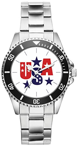 KIESENBERG Herrenuhr USA United State of America Fan Armbanduhr Geschenk Analog Quartz Metallband Uhr 21266