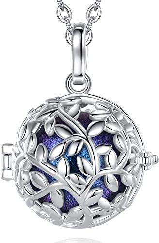 AEONSLOVE Collier Bola de Grossesse avec Chaine Collier Musique Carillon Bell Pendentif Appeleur d'Ange pour Femmes Enceinte Bébé Cadeau Original Noël St Valentin