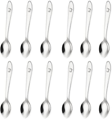 Espressolöffel 10 cm edelstahl geeignet für Zuhause und Restaurants espresso löffel espressolöffel klein espresso löffel klein espressolöffel mini mokkalöffel klein esspressoloeffel (12 Stück)