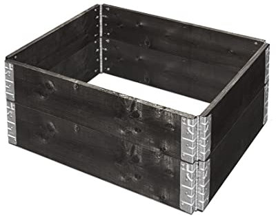 Hochbeet Pflanzbeet 60 x 80 x 19,5 cm aus Fichtenholz 2er Set, erweiterbar, schwarz lasiert